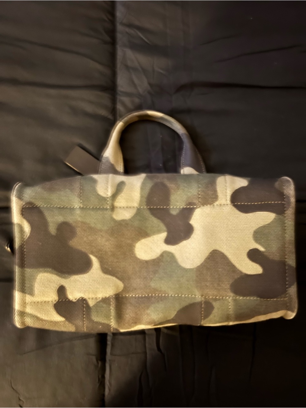 Coach Camouflage Canvas Mini Tote - Green, Black, Tan - Picture 7 of 16